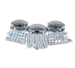 33mm Lug Nut Cover Kit with Push-On Style Installation - Chrome Finish - Mytee Products