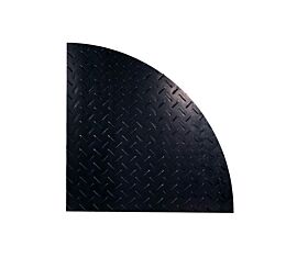 3_x3_ Heavy-Duty Curved Ground Protection Mats in Black Diamond Plated Smooth Tread Anti-Slip HDPE UV Resistant 120,000 lbs Capacity - Main Image - Mytee Products