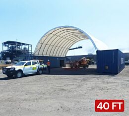 40' Shipping Container Building Shelter - 21 oz 610 gsm PVC, No End Walls