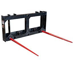 43_ Skid Steer Bale Spears w_ 49_ Quick Frame Attachment - Double Tines, Conus 2 - Mytee Products