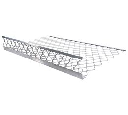 48x30 Aluminum Mesh Brick Guard with Reinforced Design for Goods Protection, L-Channel for Easy Handling, High Corrosion Resistance side view - Mytee Products