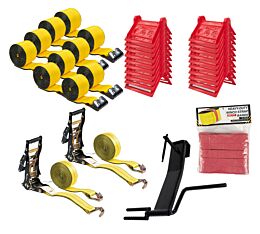 4_ Winch & Ratchet Tie Down Straps, Corner Protectors, Strap Winder and Rubber Bands - 8image - Mytee Products