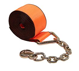 4_ x 30_ Winch Strap w_ Chain Anchor - 6,670 WLL, High Abrasion, Orange - Main Image View - Mytee Products