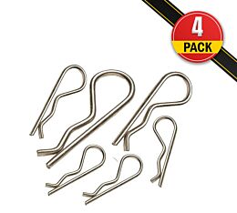 (4 Pack) AgraLink Steel Hair Pin Clips, 1/8", Fits Pins 1/2" - 7/8" - (5 Clamshells of 6 pcs each) Free Shipping