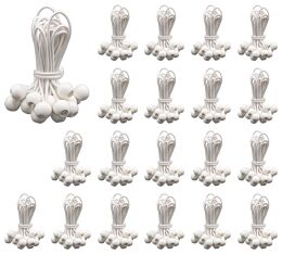 (500 Pcs) 9 Inch Bungee Cords for Tarp Tie Down - White, Rubber Ball Bungee Cords