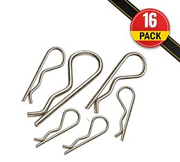 (96 Pcs) 1/8" AgraLink Zinc Plated Steel Hitch Pin Clips Fits 1/2" - 7/8" Pin To Secure Shaft & Axle