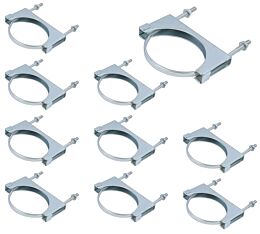 10 pack Exhaust Clamp, 5_, Closed for Freightliner & International OEM 89559K- Mytee Products
