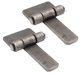 (2 Pack) 6-1/8" x 3-3/8" Long Leaf Strap Style Heavy-duty Steel Door Hinge for Trailers, Weld-on