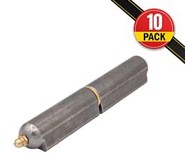 (10 Pack) 6" Bullet Hinge – Steel Body with Pin Brass Bushing & Grease Zerk (49753) - Weld-on