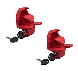 (2 Pack) Universal Heavy-Duty Trailer Coupler Lock - Red, Keyed Alike