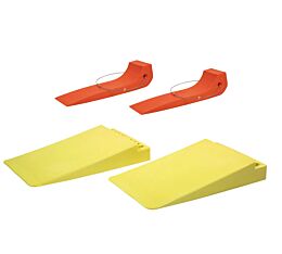(2 Pcs) Safety Orange Tire Skates, (2 Pcs) Tow Ramps w Curved Edges for Tow Trucks and Car Carriers-Mytee Products
