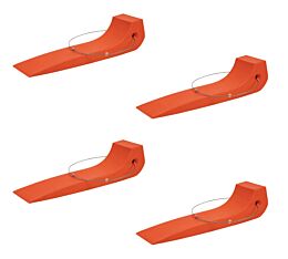 (4 Pack)Auto & Car Carrier Tire Skates for Tow Truck, Wrecker & Roll Back Carrier, Safety Orange Color