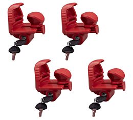 (4 Pack) Universal Heavy Duty Trailer Coupler Lock -  Red