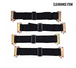 (4 Pcs) 12"-22" Adjustable E-Track Bungee Tie-Down Straps - Black-Clearance
