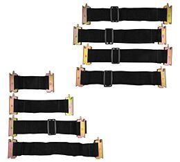 E-Track Bungee Tie-Down Straps - Black