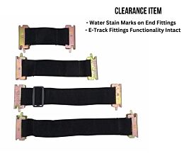 Adjustable Bungee Straps - Set of 4, 2 Inches Wide, 12 - 22 Length, E-Track Fittings, Black, Heavy-Duty Polyester Clearance View - Mytee Products