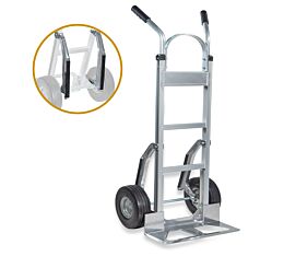 Aluminum Hand Truck w_ Dual Handle & Stair Climbers - 600 lbs Capacity, 10_ Casters with Stair Climber- Mytee Product