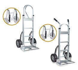 Aluminum Hand Truck w_ Handle & Stair Climber - 600 lbs Capacity, 10_ Casters Front Look - Mytee Products