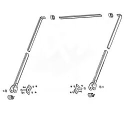 Aluminum Tarp Arm Kit for 4-Spring Electric Dump Truck Flip Tarp System - Up To 24_ Bed - Mytee Products