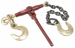 Ratchet Pro Binder w/ 3/8 Inch Grab & 1/2 Inch Sling Hook, 3/8 Inch x 2 ft. G80 Chain & 1/2 Inch Sling Hook