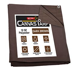 Canvas Tarp - Dark Brown Full Folded View
