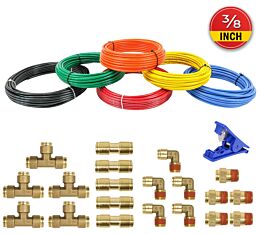 DOT 3/8" Air Brake Push-Lock Fitting & Tool Kit – Union Tee, Connector, Elbow, Hose Cutter - Mytee Products