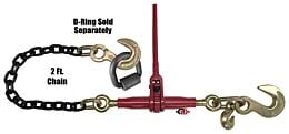 Durabilt Ratchet Binder w/ 3/8" Grab & 1/2" Sling Hook, & 2' G8 Chain & 1/2" Sling Hook