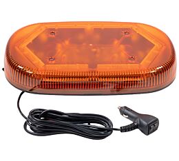 Dual-Mount LED Mini Amber Strobe Light Bar, Oval-Shaped Emergency Safety Warning Light - 15 in (L) x 9-1_2 in (W) x 2 in (H) - Main Image - Mytee Products