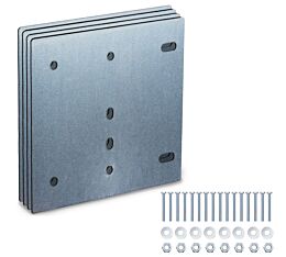 E-Track Backing Plate w_ Hardware for Enclosed Trailer, Truck, & Workshop - 6in. x 6-1_2in., Set of 4 Pcs - Mytee Products