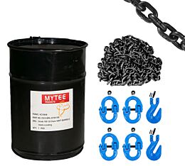 G100 Lifting & Transport Chain, Cradle Clevis Grab Hook with Coupling Link - Main Image - Mytee Products