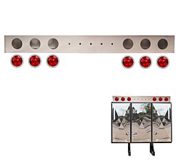 Headache Rack Light Bar Panel w/ 4in. STT LEDs Fits 3 Door Cab Rack