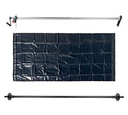 Heavy-Duty Dump Truck Tarp Kit, with Rear Anti-Sail Bow Set (Double Pocket - Waterproof Tarp)
