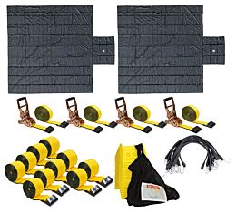 Heavy-Duty Lumber Tarp with Bungee Straps, Winch & Ratchet Tie-Down Straps, Corner Protectors - Image Main - Mytee Products