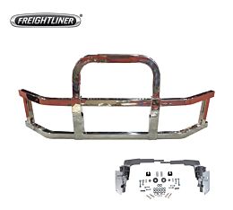 Heavy Duty 14 Ga. Steel Bumper Guard for Freightliner Cascadia (2018-2022), 90-12” (L) x 11” (W) x 29-710” (H) Logo View - Mytee Products