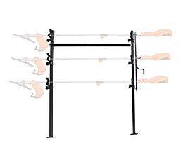 3-Place Snap-In Lockable Trimmer Rack for Landscape Truck & Trailer Full Front Angle - Mytee Products