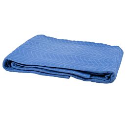 72 Inch x 80 Inch Blue Woven Premium Moving Blankets For Furniture Protection - Lightweight Polyester Blanket