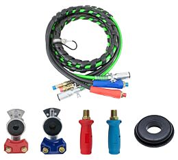 3-in-One ABS Air Lines 12, 15 & 18 Ft with Aluminum Gladhands, Poly Extensions & OEM 10028 Rubber Seal - Mytee Products1