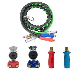 18 Ft 3-in-One ABS Air Lines with Aluminum Emergency And Service Gladhands and Poly Extensions