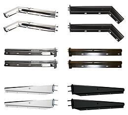 Mud Flap Hanger Bracket Set Angled-Tappered And Straight Compatible w/ Peterbilt TU-9214, 379 - Mytee Products