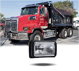 Headlight Assembly Fits Mack CH (1990-2006), Headlamp Replaces 21077000, UPT8885515, 2M0516CM