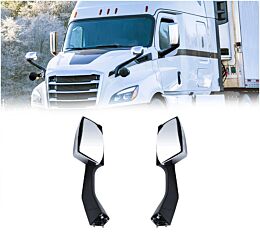 Left And Right Chrome Hood Mirror for Volvo VNL (2004–2023) Replaces OEM 41695, 41696, 563.96005C, 563.96006C, 82361058, 82361059