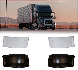 Black And White Front Bumper End without Fog Light Holes, Left-Right and Pair Replaces OEM 85145046, 82721516 - Mytee Products1