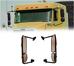 Left And Right Black Door Mirror Fits 2002–2017 Freightliner M2 106 Replaces OEM A22-59615-000, A22-59615-001, A22-74243-000, A22-74244-000, FRTA2259615000, FRTA2259615001