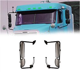 Left And Right Heated Power Chrome Door Mirror Fits 2002–2024 Freightliner M2 106 Replaces OEM A22-59615-014/015/016, A22-73309-015, A22-74243-010