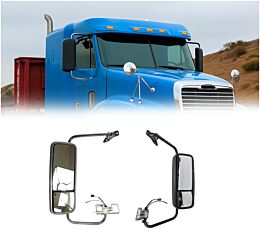Left And Right Heated Power Black Door Mirror Fits 2001–2011 Freightliner Columbia Replaces OEM A22-62162-000/001, FRTA2262162000/2001, 13436, MSRK562