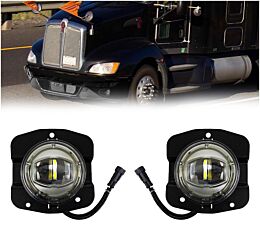 Driver And Passenger Side Fog Lights for Kenworth T680 – Bolt-On Plug And Play Assemblies Replace OEM H4070-83235L1, H4070-83235R1