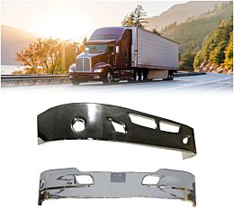 Front Bumper, Steel, Chrome with Cutouts Fits Kenworth T680 2011-2024, Replaces N71-6120-2000C, N71-1162-611C - Mytee Products1