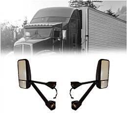 Left And Right Black Door Mirror Fits Kenworth T170, T370, T600, T600A And T660 (1986–2023) Replaces OEM 10618/10619, 42771/72/84/85, 563.59020/021