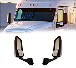 Left And Right Heated Chrome Door Mirror Fits Kenworth T700, T2000 And Peterbilt 387 Replaces OEM 42273, 563.59019C