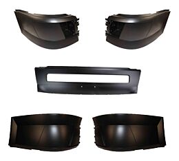3 PC Bumper Cover Assembly, Black, Plastic w/ And w/o Fog Light Holes Replaces 564.96064